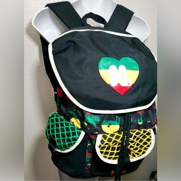 RARE! Harajuku Lovers by Gwen Stefani Rasta Style Backpack in EUC! - Picture 2 of 8
